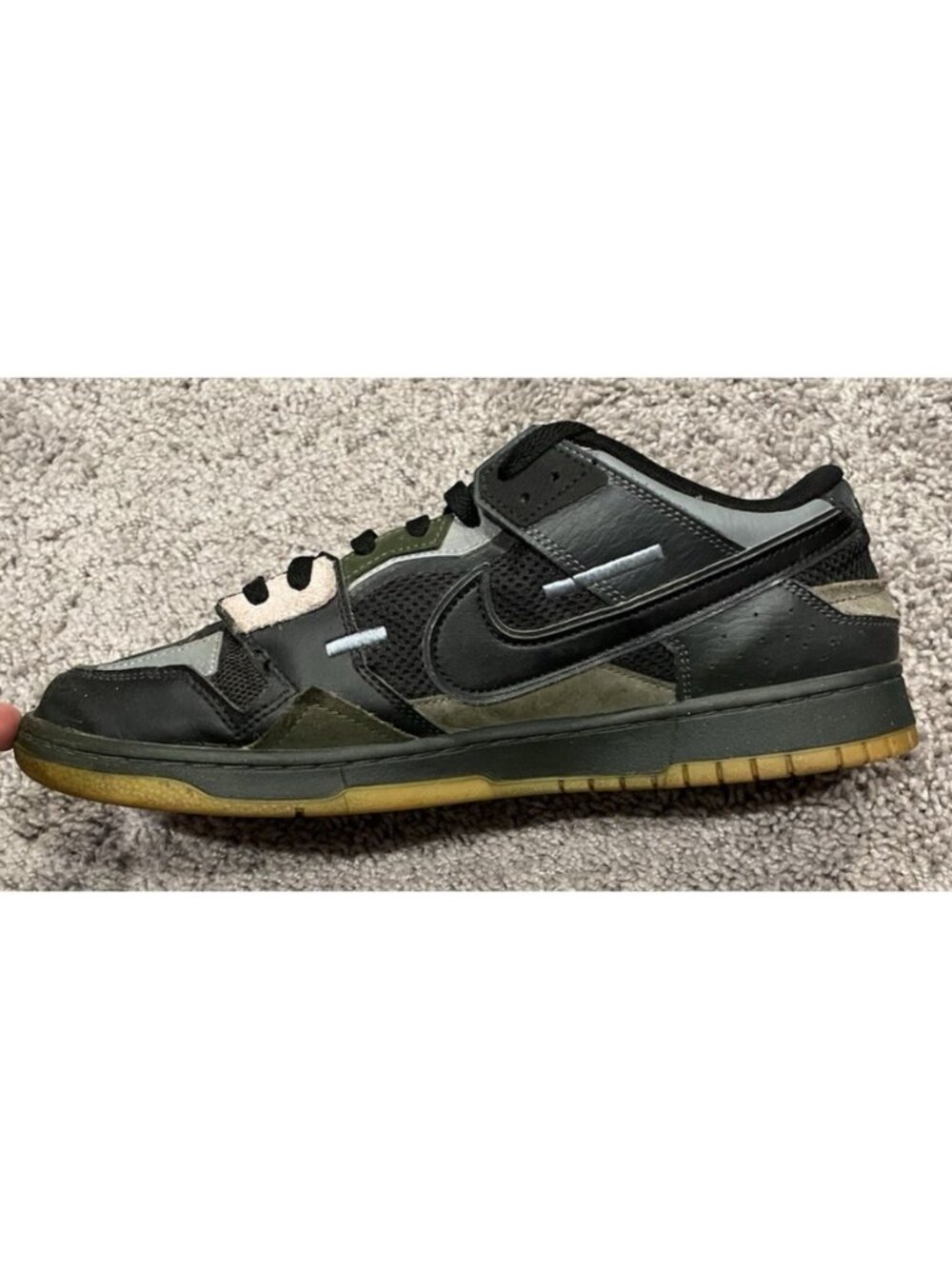 Nike Dunk Low Scrap Mens Size 12 Cool Grey Black Gum Leather Hoops DB0500-001